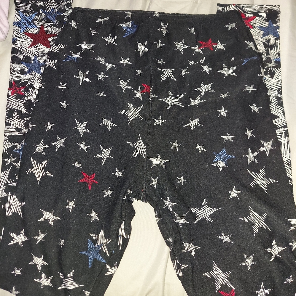 Black leggings with red,white,and blue stars